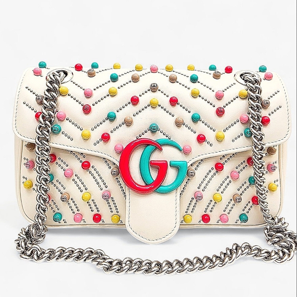 Gucci Limited Edition GG Marmont Beaded Shoulder Bag - Picture 12 of 17